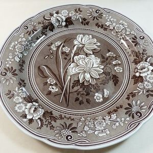 Spode Archive Collection Georgian Series Brown Botanical Plate 10.5” England